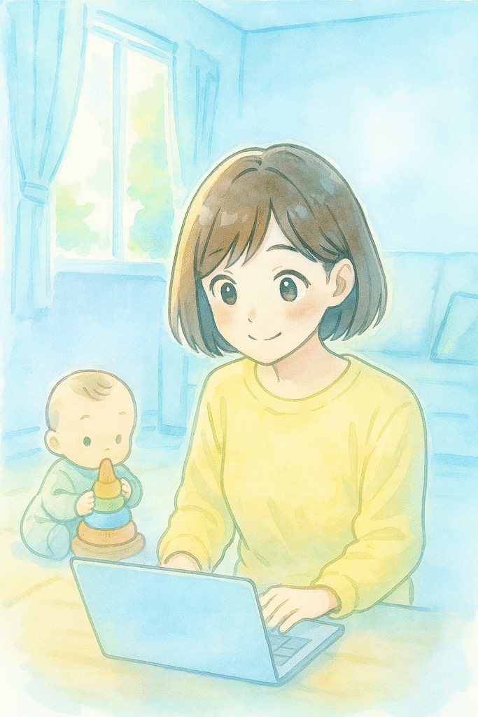 卒業後在宅ワークをしている女性